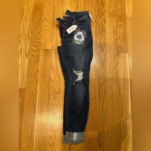Indigo Rein Midnight Blue Distressed Skinny Jeans